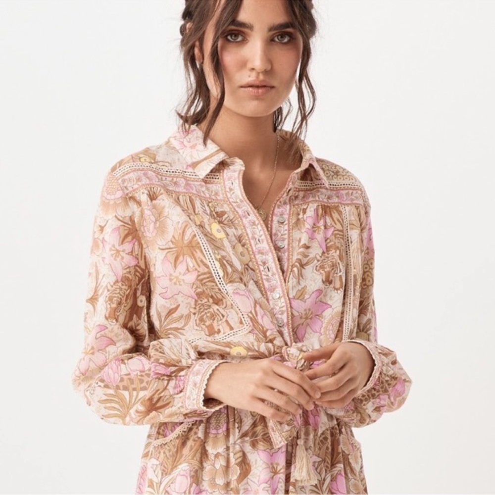 Spell & The Gypsy Jungle Blouse in Cream -S - Picture 2 of 6